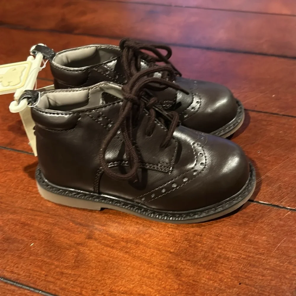 NWT Baby Gap Brown Lace Up Oxford Boots INFANT  Size 7